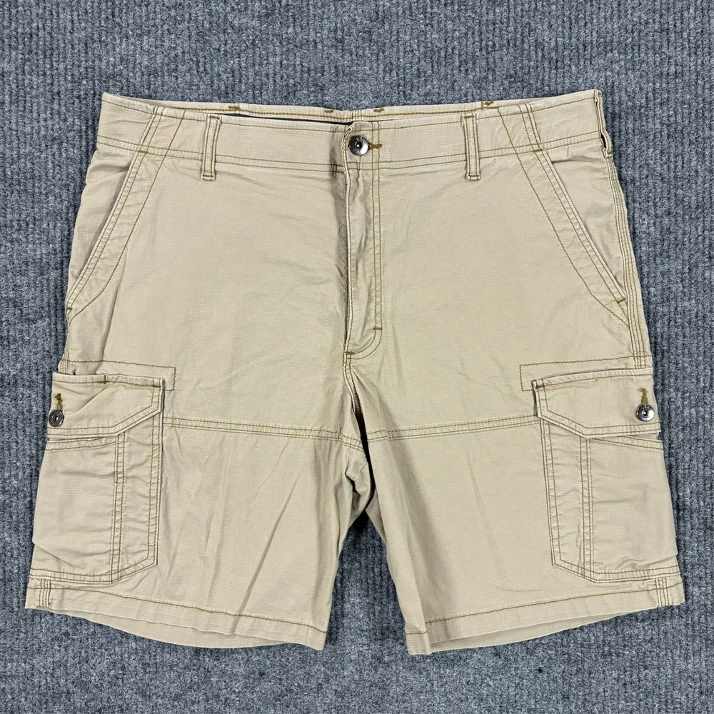 Lee Extreme Motion Cargo Shorts Mens 38 Khaki Stretch Ripstop Utility Outdoor